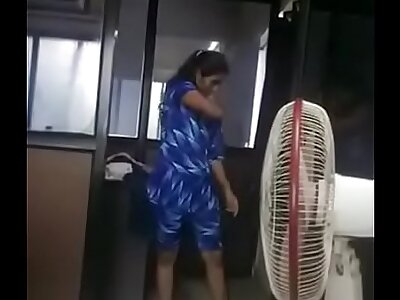 indian tamil chick adithi changed her sundress in office infromt of her chief ebony by her chief chit all forbear leave the office