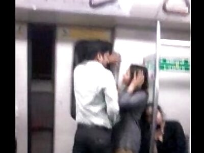Desperate Paramours around Delhi Metro Smooch n Titty Disquiet wid Audio - .com