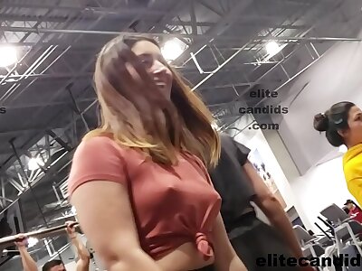 Topless teenie in gym exhibitionism say no to brilliant nipples