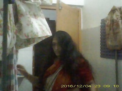 wonderful mature indian cougar undressing her saree in bathroom teaser vid