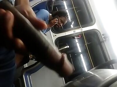 Thick black cock Bus Moment 2